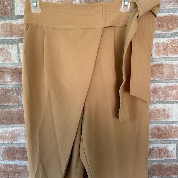 Lavish Alice Asymmetrical Tie Waist Trouser Pants Tan UK 8 US 4 - Picture 3 of 12